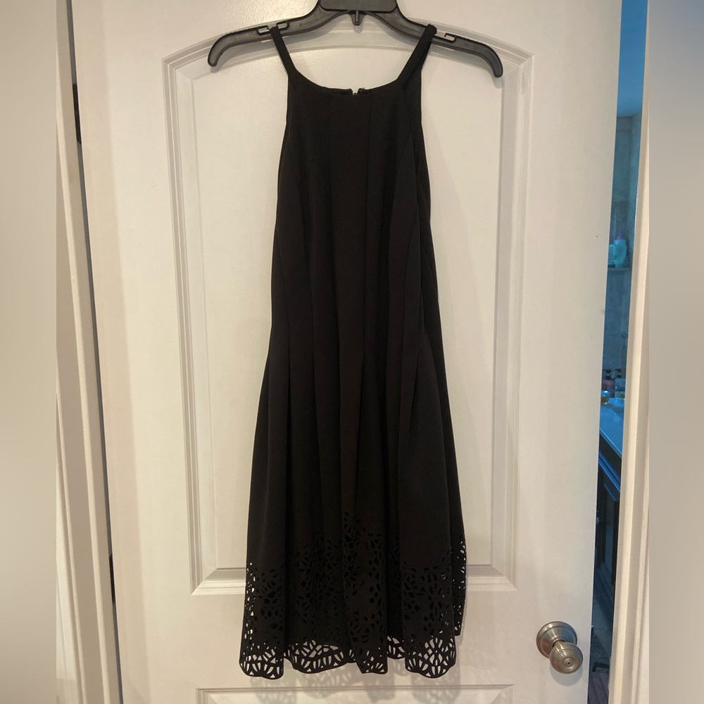 Vince Camuto laser cut fit and flare dress